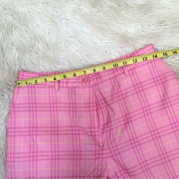 Burberry Golf Pink  Vintage Nova Check Plaid Capris high Rise Trouser Pink 28 - Picture 12 of 13
